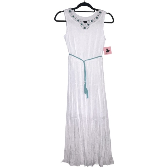 NWT Amy’s Closet White Bohemian Style Long Dress - Picture 1 of 7